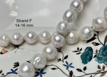 14-18mm AA Very Rare Jumbo Natural White Freshwater Edison Pearls Top Quality Super High Luster White Baroque Pearls 23-28 Beads #P2891