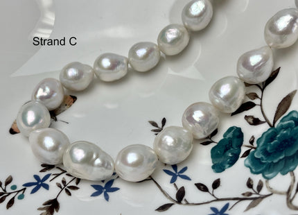 11-18mm AA Very Rare Jumbo Natural White Freshwater Edison Pearls Top Quality Super High Luster White Baroque Pearls 24-30 Beads #P2893