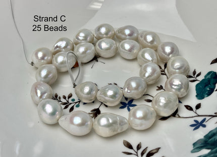11-18mm AA Very Rare Jumbo Natural White Freshwater Edison Pearls Top Quality Super High Luster White Baroque Pearls 24-30 Beads #P2893