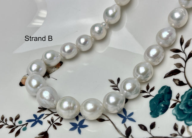 11-18mm AA Very Rare Jumbo Natural White Freshwater Edison Pearls Top Quality Super High Luster White Baroque Pearls 24-30 Beads #P2893