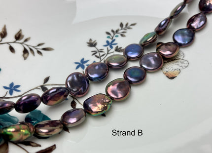 12-13 mm AA/AAA Rainbow Peacock Color Round/Teardrop Coin Freshwater Pearl Beads Genuine High Luster Freshwater Pearl 25-28 Beads #P2892