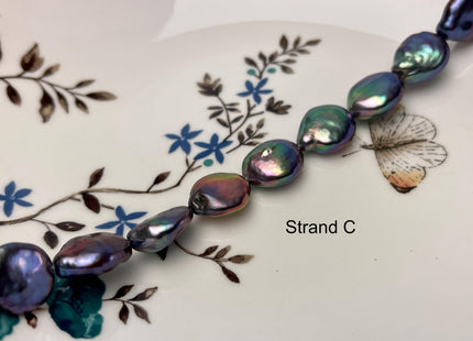 12-13 mm AA/AAA Rainbow Peacock Color Round/Teardrop Coin Freshwater Pearl Beads Genuine High Luster Freshwater Pearl 25-28 Beads #P2892