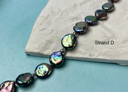 12-13 mm AA/AAA Rainbow Peacock Color Round/Teardrop Coin Freshwater Pearl Beads Genuine High Luster Freshwater Pearl 25-28 Beads #P2892