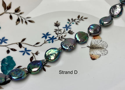 12-13 mm AA/AAA Rainbow Peacock Color Round/Teardrop Coin Freshwater Pearl Beads Genuine High Luster Freshwater Pearl 25-28 Beads #P2892