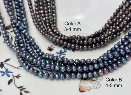 3-5 mm Peacock Black Potato Freshwater Seed Pearls Genuine Very Rare Black Peacock Tiny Small Pearls #P2895