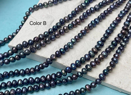 3-5 mm Peacock Black Potato Freshwater Seed Pearls Genuine Very Rare Black Peacock Tiny Small Pearls #P2895