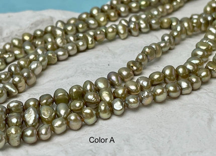 5-6 mm AA Sage Green Potato Nugget Freshwater Pearls Genuine Freshwater Pearl Beads Freshwater Seed Pearls #P2896