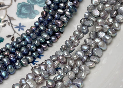 6-7 mm Potato Nugget Gray/Blue Peacock Color Freshwater Pearl Beads Genuine Freshwater Nugget Pearl #P2899