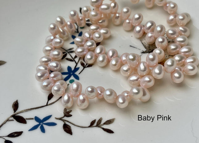 5x6-7mm AA Top Drilled Purple/baby Pink/Lavender Color Rice/Oval Freshwater Pearl Beads Genuine High Luster Dancing Freshwater Pearls #P2902