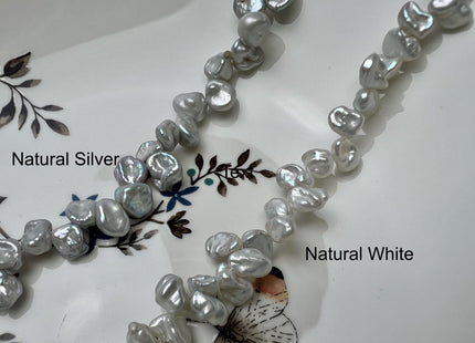 6x11 mm AAA Natural Silver Or White Keshi Freshwater Pearl Beads Top Drilled Keshi Pearls Rare Dancing Cultured Freshwater Pearls #1453