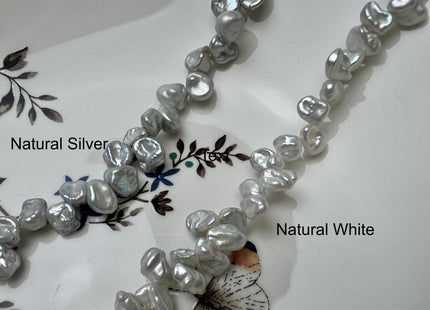 6x11 mm AAA Natural Silver Or White Keshi Freshwater Pearl Beads Top Drilled Keshi Pearls Rare Dancing Cultured Freshwater Pearls #1453