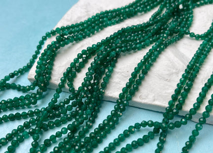3 mm Faceted Round Tiny Green Onyx Gemstone Beads Genuine Natural Quartz Loose Beads 13 Inches Strand #4651