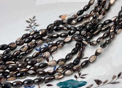 3x5mm 4x7mm 5x8mm Rice/Barrel Shape Natural Mother of Pearl Gemstone Beads Black Brown MOP Beads 15.5 Inches #4643