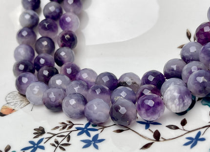 12 mm Faceted Round Agate Gemstone Beads Heat Treated Mixed Multi Purple Color Natural Gemstone Agate 15.5 Inches Strand #4637