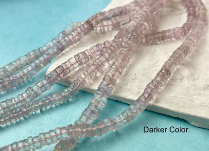 6mm 7mm All Natural Pink Amethyst Faceted Rondelle Heishi Beads 4 Inches #4652