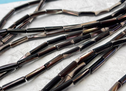 4x13 mm Tube Shape Natural Mother of Pearl Beads Genuine Black Color MOP Loose Beads 15.5 Inches Strand #4641