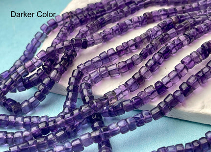 4-5mm Natural Purple Amethyst Smooth Heishi Tyre Gemstone Beads 16 Inches Strand #4663