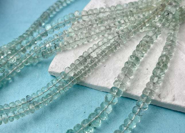 4 mm 5 mm 6 mm 8 mm All Natural Green Amethyst Faceted Rondelle Beads Top Quality Gemstone Loose Beads 4 Inches #4654
