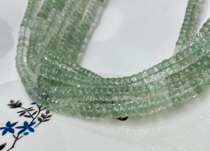 5 mm 6 mm 7 mm All Natural Green Amethyst Faceted Rondelle Heishi Beads Top Quality Gemstone Loose Beads 4 Inches #4659
