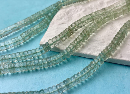 5 mm 6 mm 7 mm All Natural Green Amethyst Faceted Rondelle Heishi Beads Top Quality Gemstone Loose Beads 4 Inches #4659