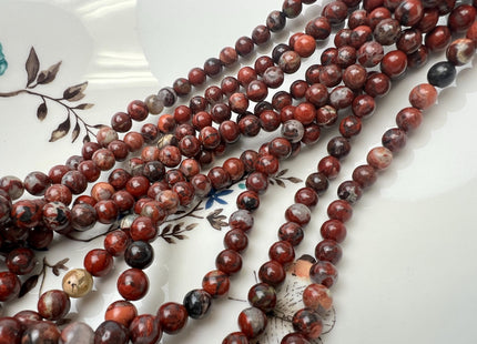 4mm 6mm 8mm 10mm AAA Smooth Round Natural Red Poppy Jasper Gemstone Beads Multi Red Brown Color Jasper Loose Beads #2296