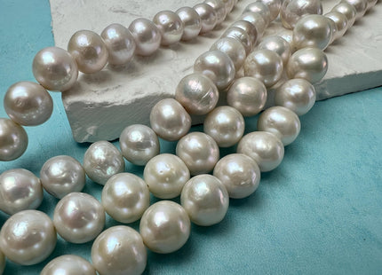 10-11 mm AA Natural White W/Slightly Pink And Gray Luster Edison Freshwater Pearl Beads High Luster Genuine Off Round Edison Pearl #P2877