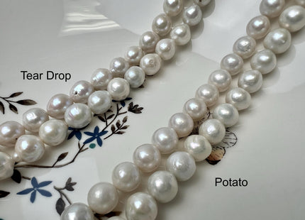 9.5-10 mm Natural White Edison Freshwater Pearl Beads High Luster Genuine Baroque Edison Pearls #P2879