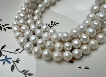 9.5-10 mm Natural White Edison Freshwater Pearl Beads High Luster Genuine Baroque Edison Pearls #P2879