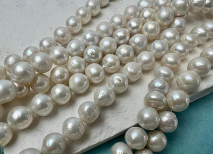 9.5-10 mm Natural White Edison Freshwater Pearl Beads High Luster Genuine Baroque Edison Pearls #P2879