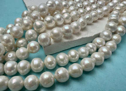 9.5-10 mm Natural White Edison Freshwater Pearl Beads High Luster Genuine Baroque Edison Pearls #P2879