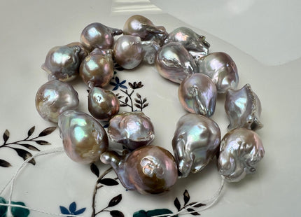 17-18x20-30 AAA Natural Mauve Pink Jumbo Baroque Freshwater Pearl High Luster Quality Genuine Baroque Freshwater Pearl #1518