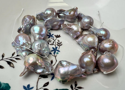 17-18x20-30 AAA Natural Mauve Pink Jumbo Baroque Freshwater Pearl High Luster Quality Genuine Baroque Freshwater Pearl #1518