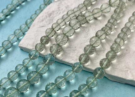 5 mm 6 mm 7 mm 8 mm 9 mm 10 mm All Natural Green Amethyst Faceted Round Beads Top Quality Gemstone Loose Beads 5 Inches #4671