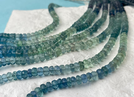 6 mm All Natural Shaded Fluorite Faceted Rondelle Heishi Beads Top Quality Gemstone Loose Beads 6.5 Inches #4667