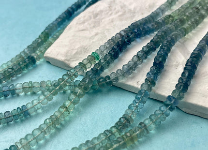 6 mm All Natural Shaded Fluorite Faceted Rondelle Heishi Beads Top Quality Gemstone Loose Beads 6.5 Inches #4667