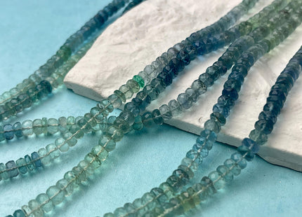 6 mm All Natural Shaded Fluorite Faceted Rondelle Heishi Beads Top Quality Gemstone Loose Beads 6.5 Inches #4667