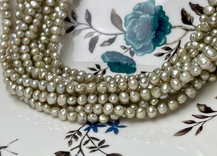 4-5 mm AA Sage Green Or Gold Color Potato Nugget Freshwater Pearls Genuine Freshwater Pearl Beads Freshwater Seed Pearls #P2890