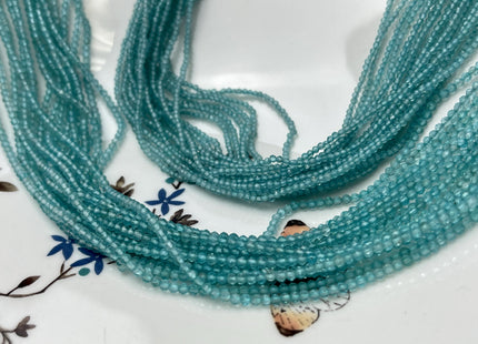 2 mm 2.5 mm Faceted Round Tiny Apatite Blue Color Quartz Gemstone Beads Genuine Natural Quartz Loose Beads 13 Inches Strand #4674