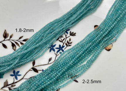 2 mm 2.5 mm Faceted Round Tiny Apatite Blue Color Quartz Gemstone Beads Genuine Natural Quartz Loose Beads 13 Inches Strand #4674
