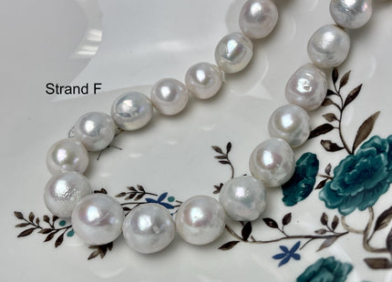 14-18mm AA Very Rare Jumbo Natural White Freshwater Edison Pearls Top Quality Super High Luster White Baroque Pearls 23-28 Beads #P2891