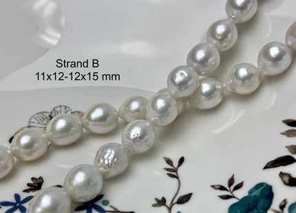 11-18mm AA Very Rare Jumbo Natural White Freshwater Edison Pearls Top Quality Super High Luster White Baroque Pearls 24-30 Beads #P2893