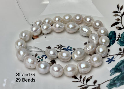 10-13mm AA Very Rare Jumbo Natural White Freshwater Edison Pearls Top Quality Super High Luster White Baroque Pearls 29 Beads #P2893-G