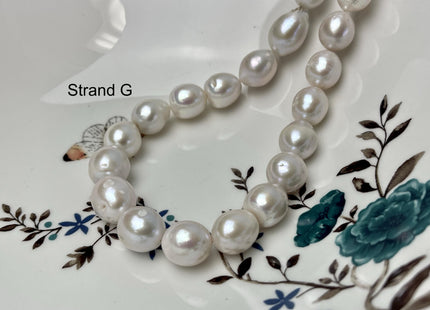 10-13mm AA Very Rare Jumbo Natural White Freshwater Edison Pearls Top Quality Super High Luster White Baroque Pearls 29 Beads #P2893-G