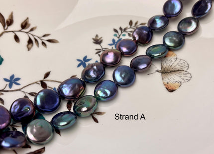 12-13 mm AA/AAA Rainbow Peacock Color Round/Teardrop Coin Freshwater Pearl Beads Genuine High Luster Freshwater Pearl 25-28 Beads #P2892