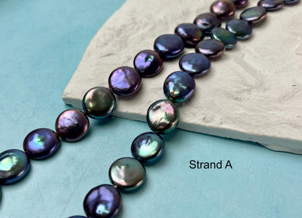 12-13 mm AA/AAA Rainbow Peacock Color Round/Teardrop Coin Freshwater Pearl Beads Genuine High Luster Freshwater Pearl 25-28 Beads #P2892