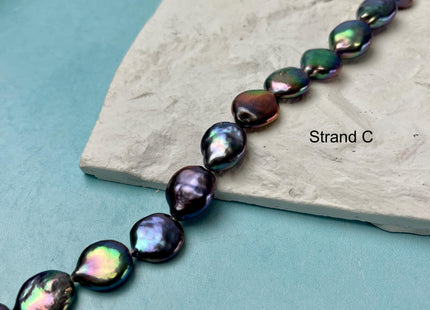 12-13 mm AA/AAA Rainbow Peacock Color Round/Teardrop Coin Freshwater Pearl Beads Genuine High Luster Freshwater Pearl 25-28 Beads #P2892