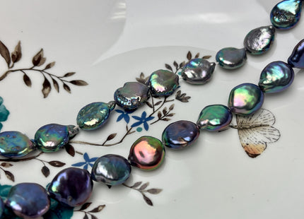 12-13 mm AA/AAA Rainbow Peacock Color Round/Teardrop Coin Freshwater Pearl Beads Genuine High Luster Freshwater Pearl 25-28 Beads #P2892