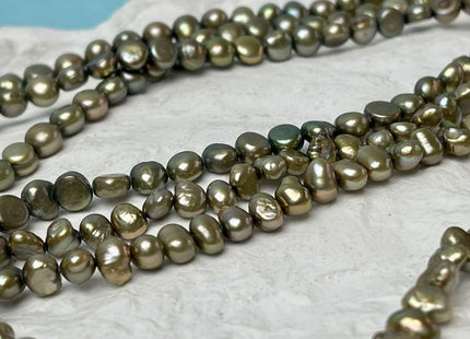 5-7 mm AA Olive Green Color Potato Nugget Freshwater Pearl Beads Genuine High Luster Small Tiny Pearl Nuggets #P2894