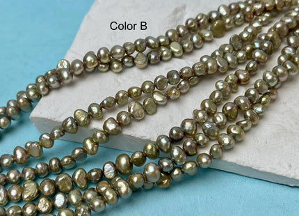 5-6 mm AA Sage Green Potato Nugget Freshwater Pearls Genuine Freshwater Pearl Beads Freshwater Seed Pearls #P2896