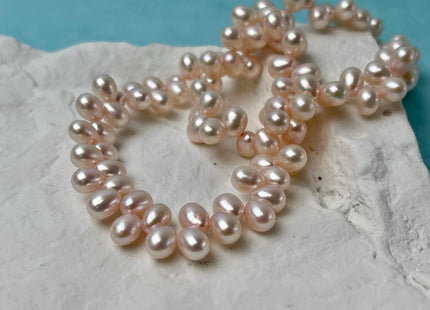 5x6-7mm AA Top Drilled Purple/baby Pink/Lavender Color Rice/Oval Freshwater Pearl Beads Genuine High Luster Dancing Freshwater Pearls #P2902